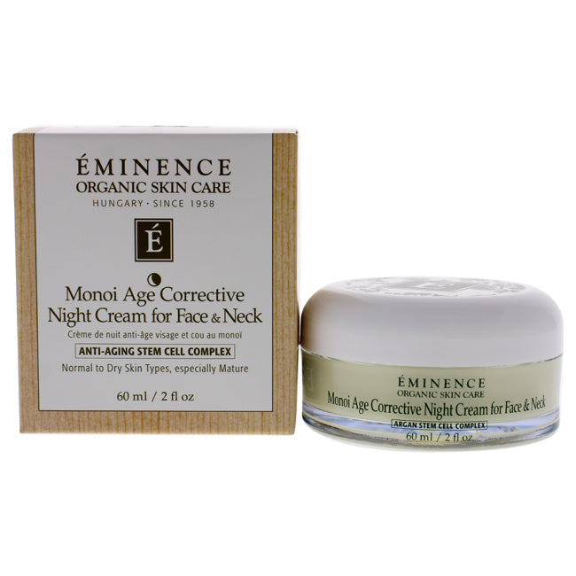 Crème de nuit correctrice anti-âge au monoï pour le visage et le cou par Eminence pour unisexe - 2 oz de crème