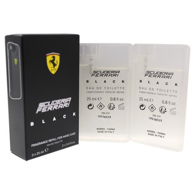 RECHARGE DE PARFUM FERRARI BLACK POUR ÉTUI RIGIDE PAR FERRARI POUR HOMME - 2 X Eau De Toilette SPRAY (RECHARGE)