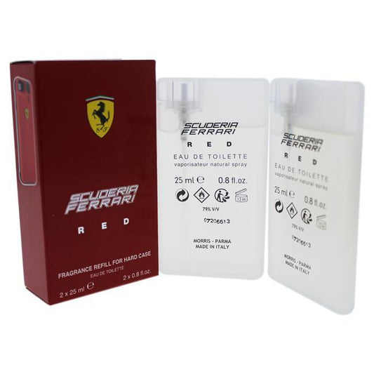 RECHARGE DE PARFUM FERRARI RED POUR ÉTUI RIGIDE PAR FERRARI POUR HOMME - 2 X Eau De Toilette SPRAY (RECHARGE)